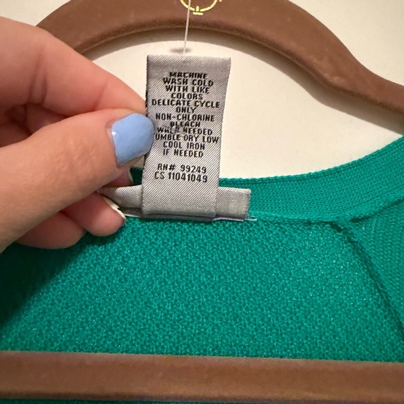 Catherines 2X Slouchy Cardigan Sweater Kelly Green Open Front Short Sleeve - Picture 3 of 8